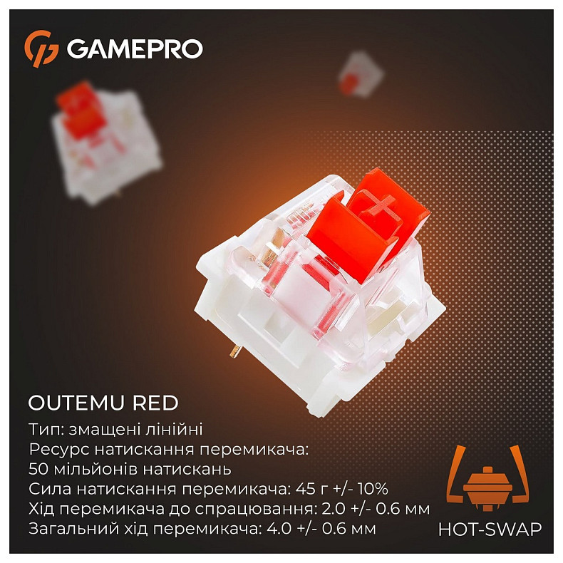 Клавиатура GamePro Genesis Metallic MK144G Outemu Red Swithes USB Gray