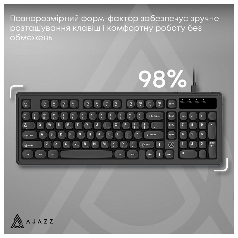 Клавиатура Ajazz AF98 Black USB-C Black (AF98-B)