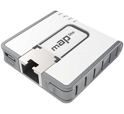 Точка доступа MikroTik mAP lite (RBMAPL-2ND)(1x10/100 Ethernet ports, 1x micro USB, 1,3 dBi)