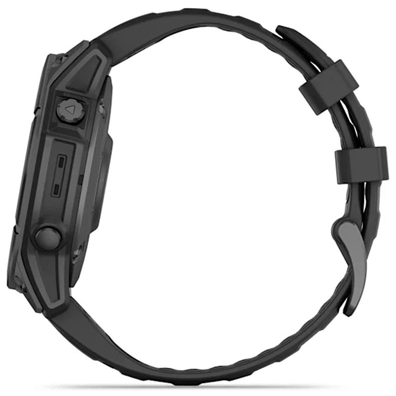 Спортивные часы GARMIN Fenix E 47mm AMOLED Slate Gray with Black Silicone Band