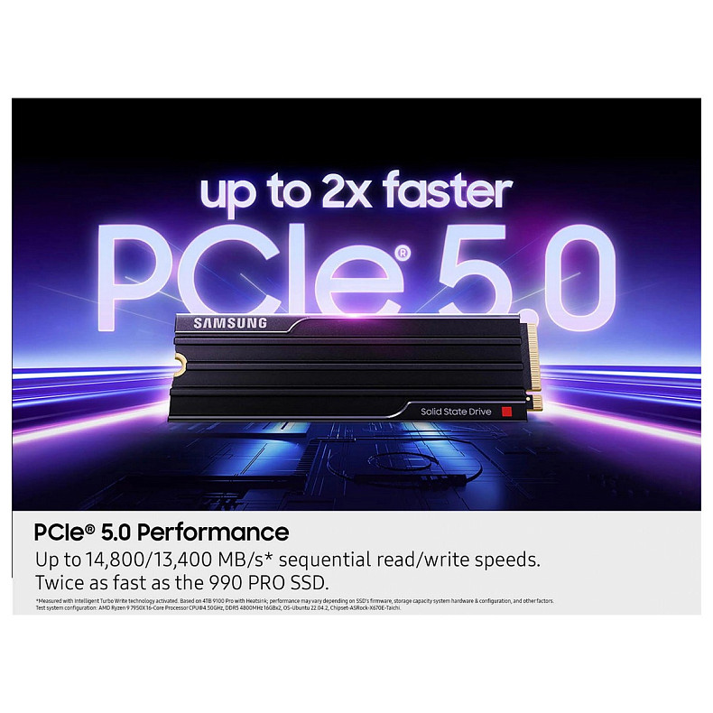Накопитель SSD Samsung M.2 8TB PCIe 5.0 9100PRO + радиатор