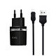 Зарядний пристрій Hoco C12 Smart 2.4A 2USB Black (S23146) + кабель Lightning