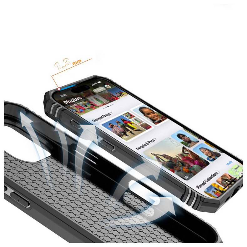 Чохол-накладка BeCover Military для Apple iPhone 16 Pro Black (712155)