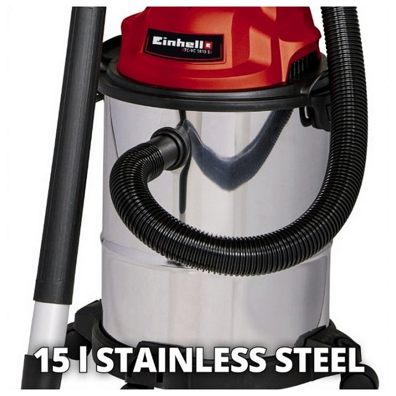 Пылесос профессиональный Einhell TC-VC 1815 S, 1250Вт, 180мБар, 15л, 4.6кг