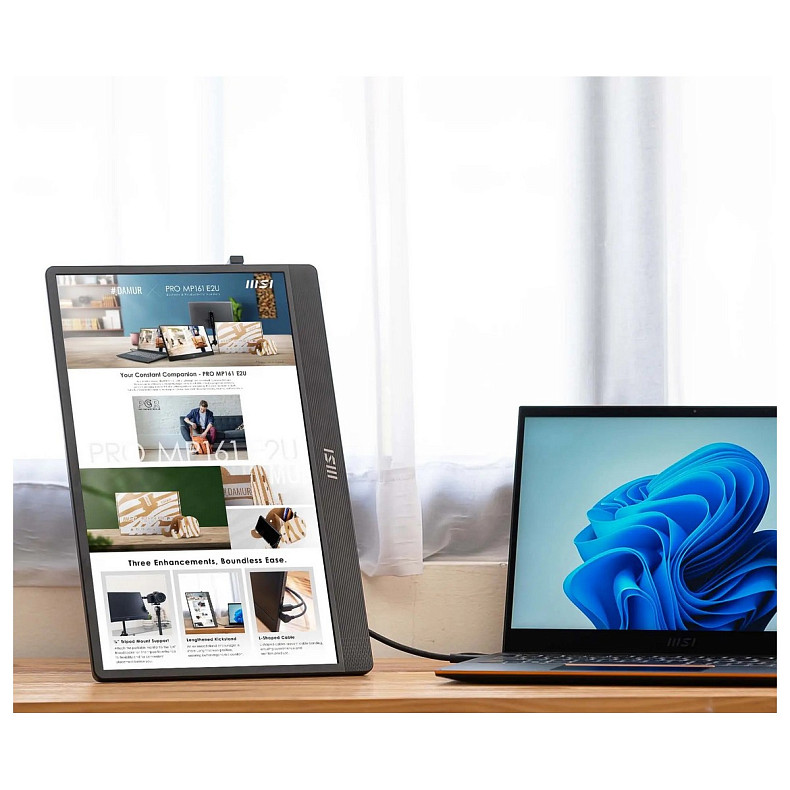 Монітор портативний MSI 15.6" PRO MP161-E2U mHDMI, 2xUSB-C, MM, IPS, Cover
