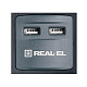 Мережевий фільтр REAL-EL RS-8F USB CHARGE 3.0m Black (EL122300004)