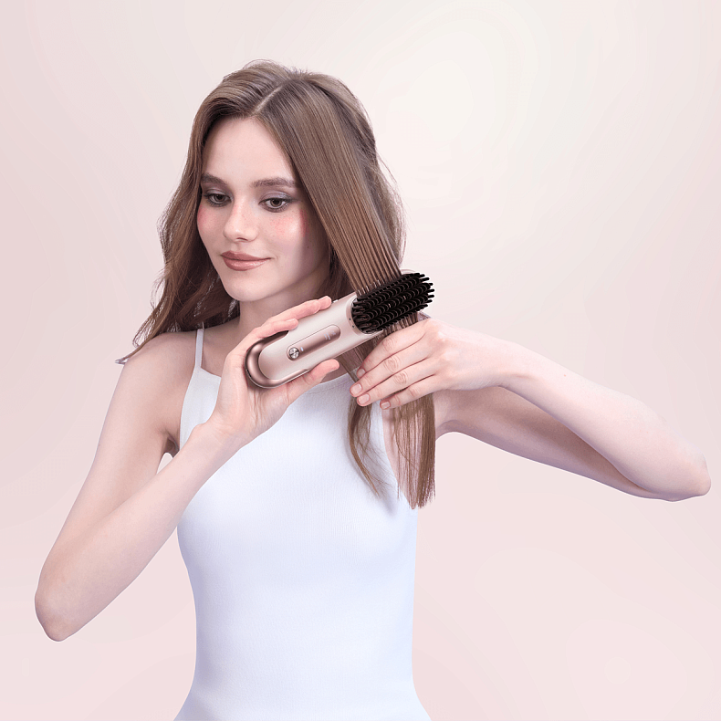 Беспроводная щетка-выпрямитель для волос Dreame Sleek Cherry Pink