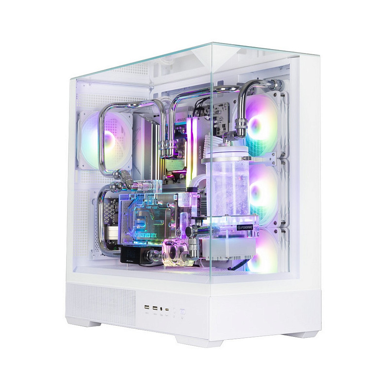 Корпус Zalman P40 Prism Plus, без БЖ, 2xUSB3.0, 1xUSB Type-C, 3x120мм ARGB Reverse, 1x120мм ARGB, VGA 420мм white