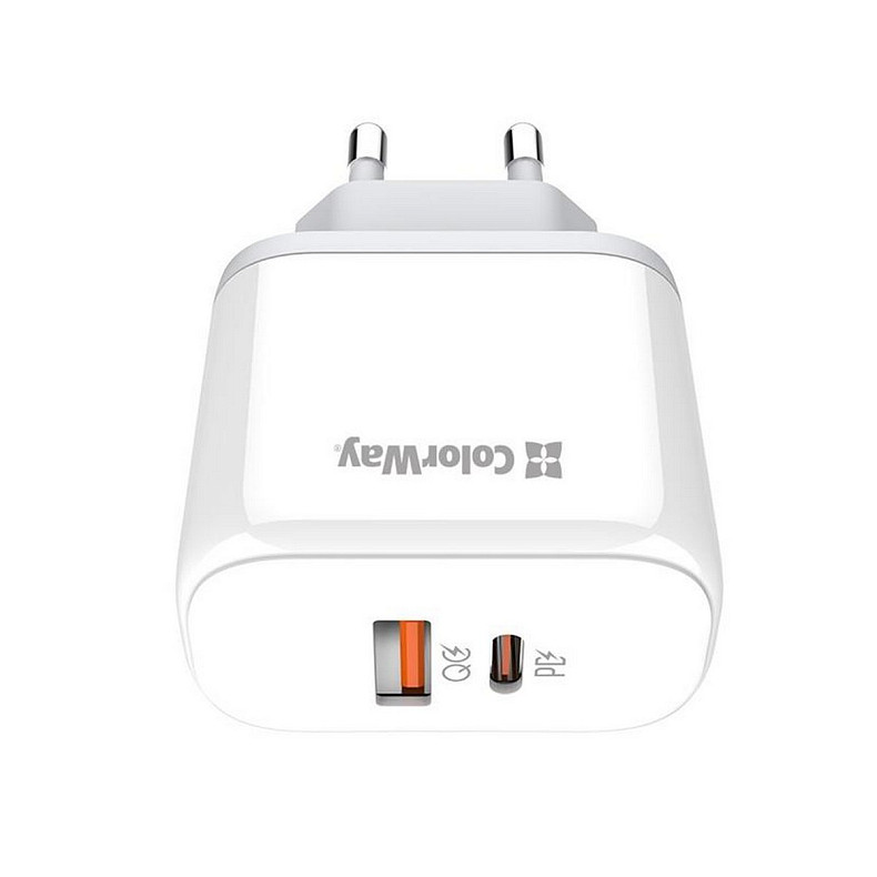 Сетевое зарядное устройство ColorWay Power Delivery Port PPS USB (Type-C PD + USB QC3.0) (45W) Black
