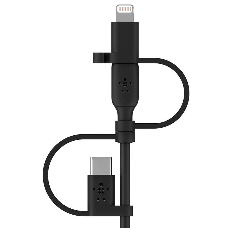 Кабель Belkin USB-A > Lightning/USB-С/microUSB, 1м, чорний