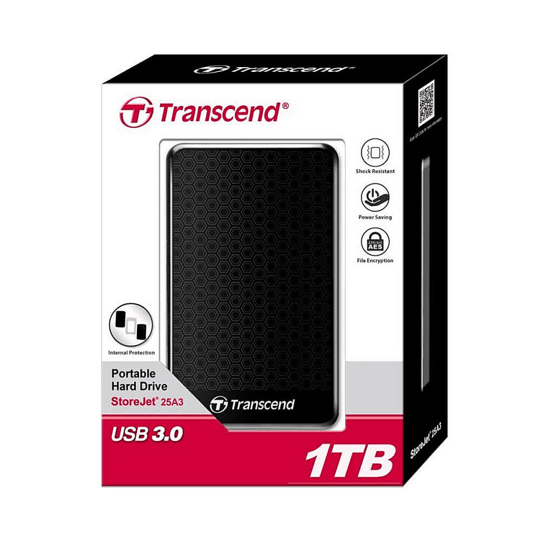 Жорсткий диск TRANSCEND StoreJet 2.5 USB 3.0 1TB A Black (TS1TSJ25A3K)