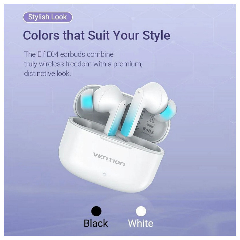 Навушники Vention Elf Earbuds E04 White
