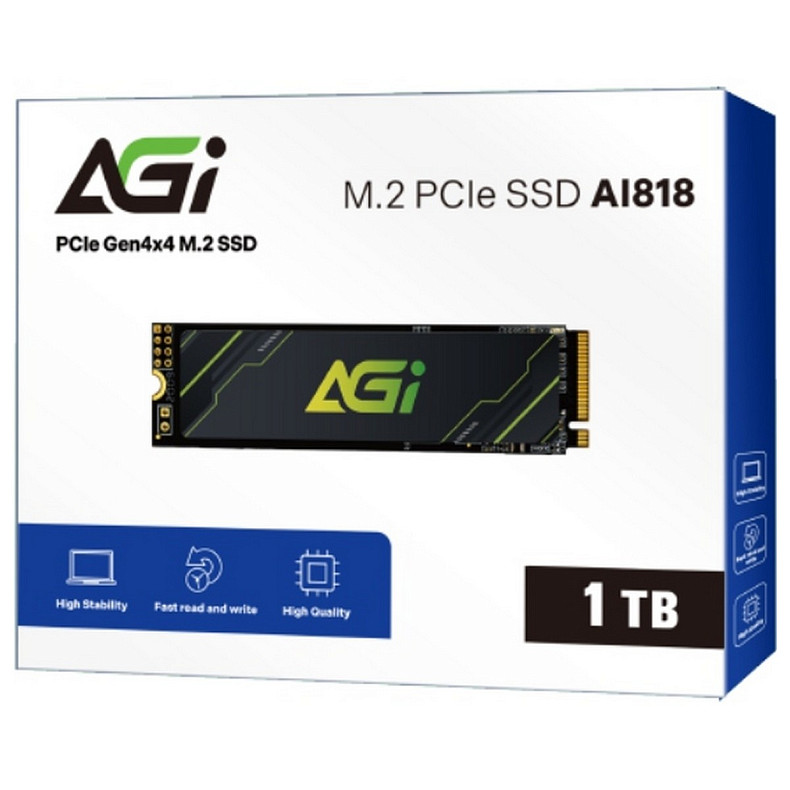SSD накопичувач AGI 1TB AI818 M.2 2280 PCIe Gen 4x4 NVMe 1.4 QLC