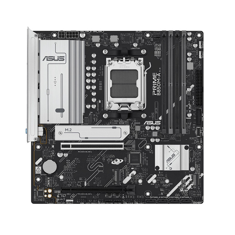 Материнская плата ASUS PRIME B850M-A-CSM sAM5 B850 4xDDR5 M.2 HDMI DP mATX