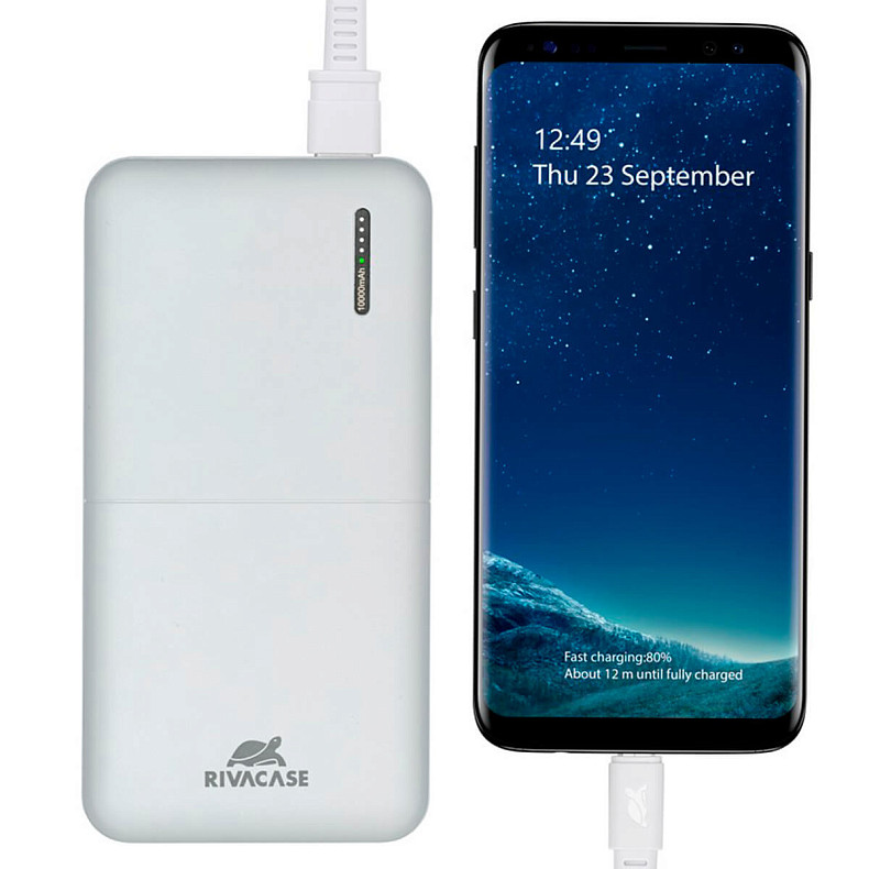 Универсальная мобильная батарея Rivacase Rivapower VA2532 QC3.0 PD3.0 20W 10000mAh White