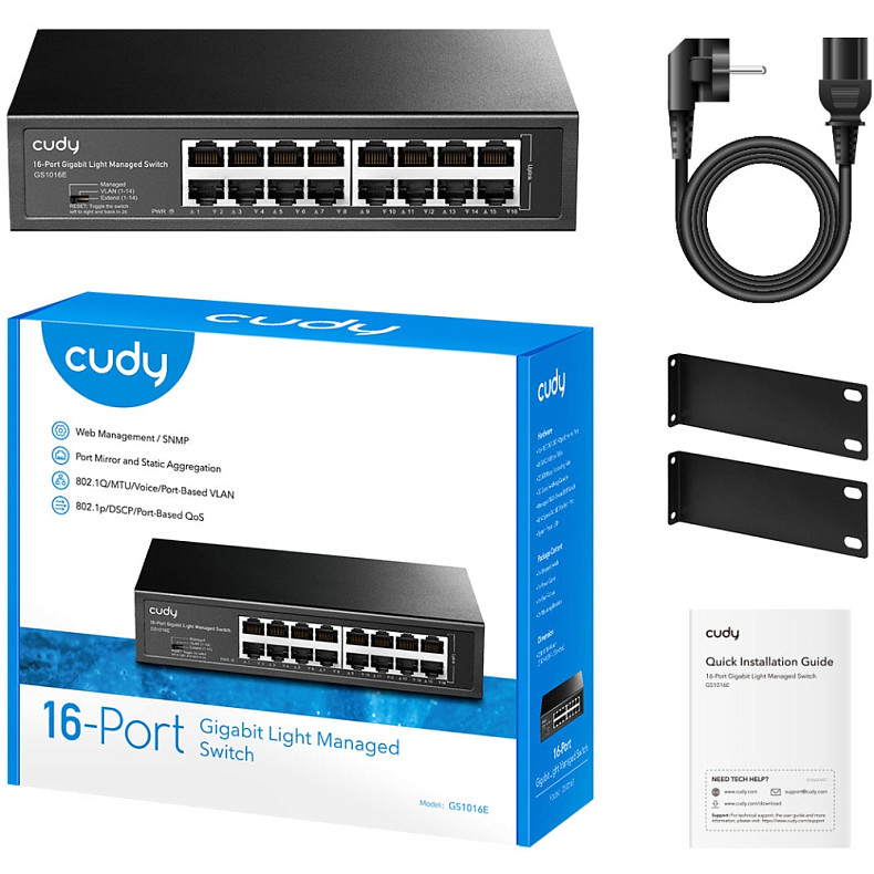 Коммутатор Cudy GS1016E, 16-Port Gigabit Easy-Managed Switch