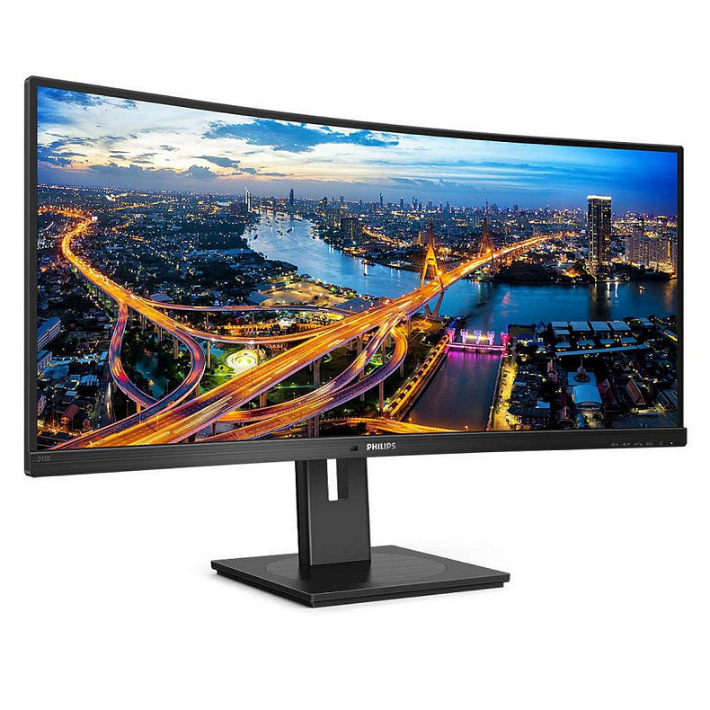 TFT 34" Philips 345B1C, VA, 3440x1440 WQHD, изогнутый, DP, HDMIx2, USB хаб, Pivot, колонки, черный