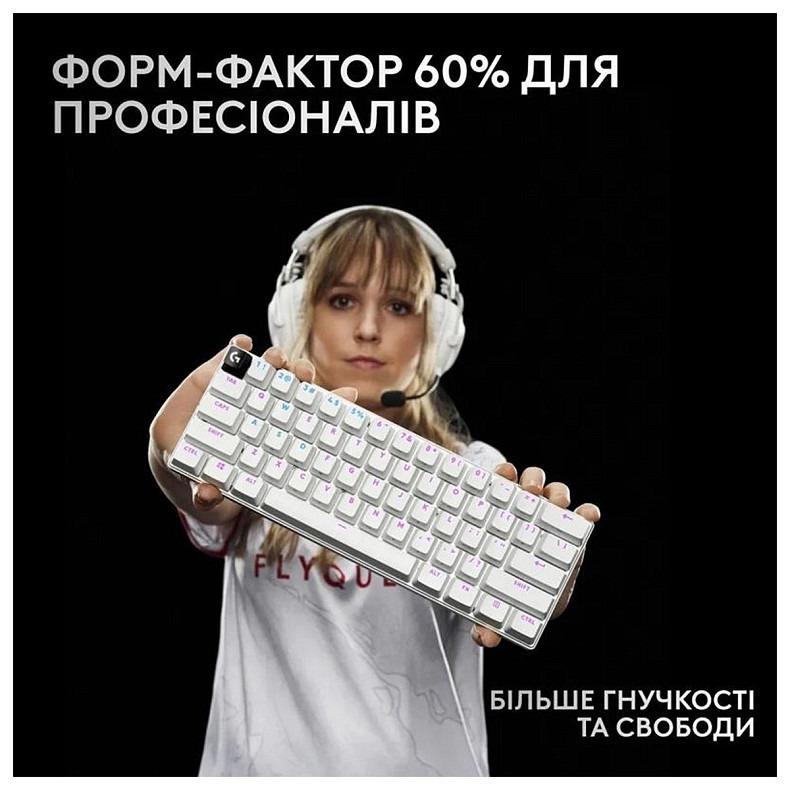 Клавіатура Logitech G PRO X 60 TKL GX Optical Tactile White (920-011930)