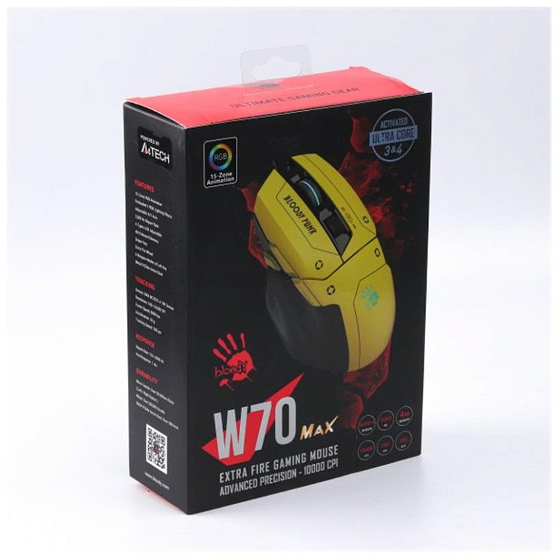 Миша A4Tech Bloody W70 Max Punk Yellow