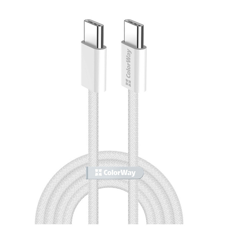 Кабель ColorWay USB Type-C + USB Type-C (M/M), 3.0 А, 1 м, Grey (CW-CBPDCC061-GR)