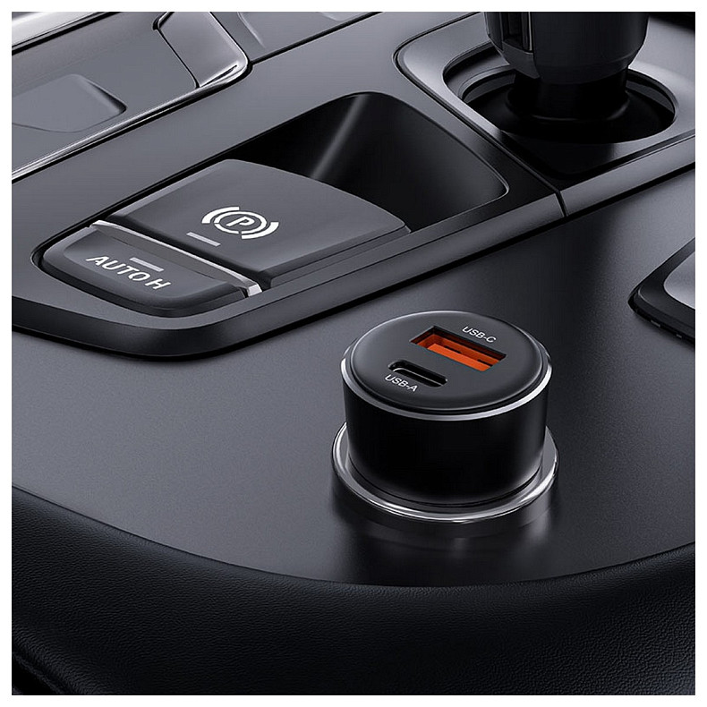 Автозарядка 2xUSB 60W (USB-C+USB-A) B12 Acefast