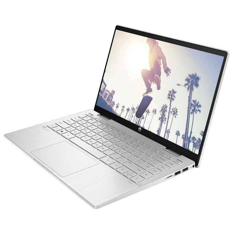 Ноутбук HP Pavilion x360 14-ek2005ru 14" FHD IPS Touch, Intel 5-120U, 16GB, F512GB, UMA, DOS, серебро