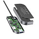 Док-станція USB3.1 Type-C --> HDMI/USB 3.0x3/TF/SD/TRRS 3.5mm/PD 60W Темно-сіра Baseus