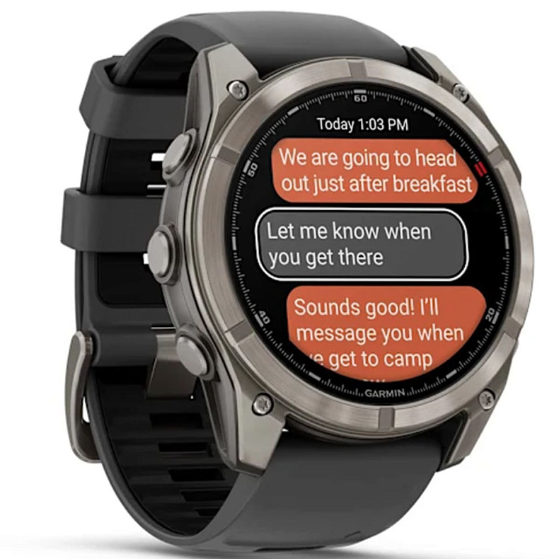 Спортивные часы GARMIN Fenix 8 Pro 51 mm AMOLED Sapphire Titanium with Graphite/Black Silicone Band (010-03199-10)