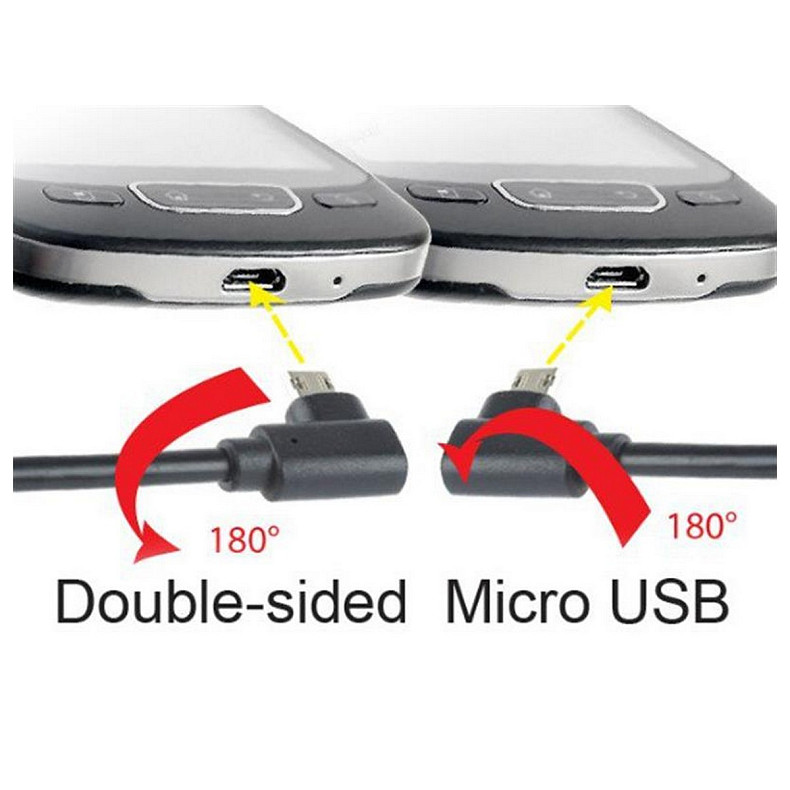 Кабель Cablexpert (CCB-USB2-AMmDM90-6) USB2.0(М) - microUSB(M), чорний, 1.8м