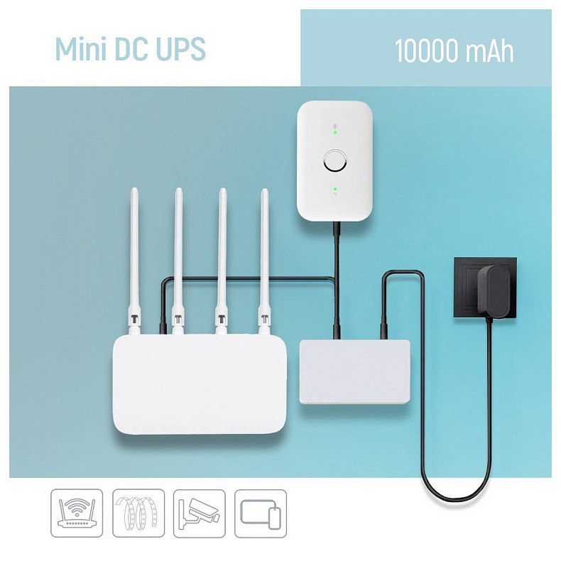 ДБЖ для роутерів/комутаторів ColorWay CW-PB100LI3WT 10000mAh 21W DC 5V/9V/12V/24V