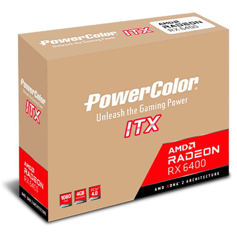 Відеокарта PowerColor AMD Radeon RX 6400 ITX 4GB GDDR6 PowerColor (AXRX 6400 4GBD6-DH)