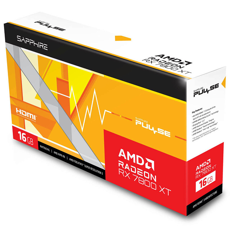 Відеокарта Sapphire Radeon RX 7800 XT 16GB GDDR6 Pulse GAMING