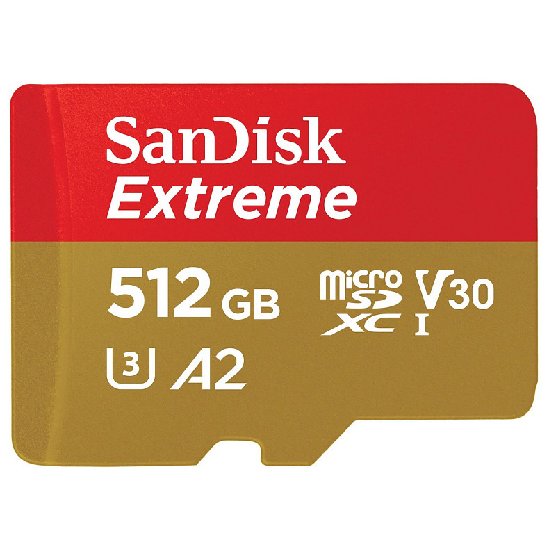 Карта пам'яті SanDisk microSD 512GB C10 UHS-I U3 Extreme V30 + SD