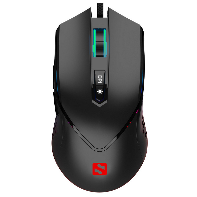 Мишка Sandberg Azazinator Mouse 6400 RGB, ігрова, 6400dpi., 7кн.Huano чорна