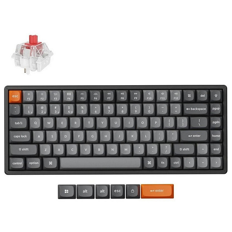 Клавіатура Keychron K2 Max 84Key K Super Red WL/BT/USB-A Hot-Swap QMK EN/UKR RGB чорний