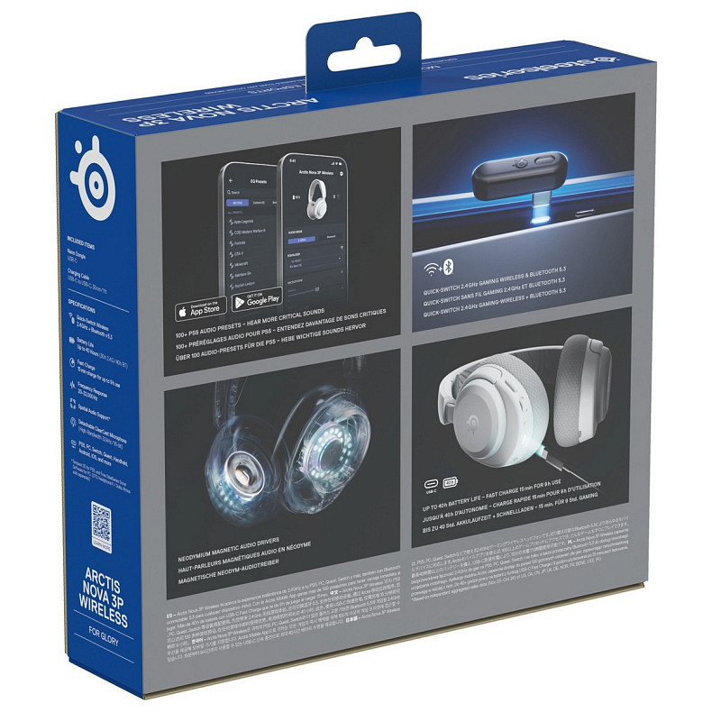 Игровая гарнитура SteelSeries Arctis Nova 3P Wireless MultiPlatform White (61687)