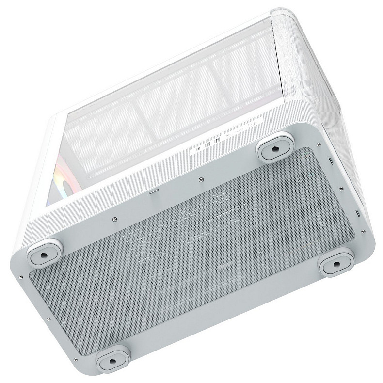 Корпус Modecom VOLCANO AQ500 ARGB MIDI FRONT LCD 6,2”, 4x120mm fans WHITE без БЖ ATX