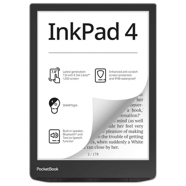 Електронна книга PocketBook 743G InkPad 4, Stundust Silver (PB743G-U-WW)