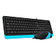 Комплект A4Tech F1010 Black/Blue USB