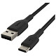 Кабель USB-A > USB-C заряджання/синхронізації Belkin 3м, 15Вт, Type-C, плетений, чорний