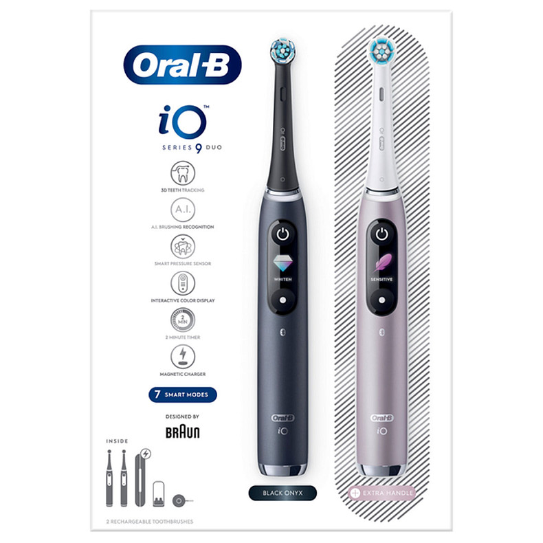 Зубные щетки Braun Oral-B iO Series 9 DUO iOM9d.2J2.2AD Розовая+Черная (2)