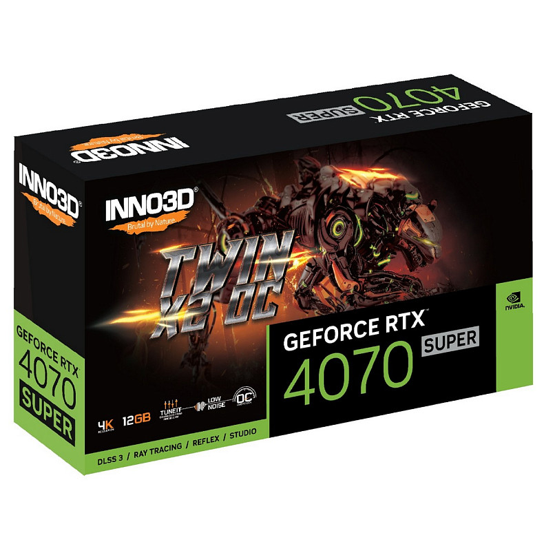 Видеокарта GeForce RTX4070 Super Inno3D TWIN X2 OC, 12GB GDDR6X, 192bit, PCI Express