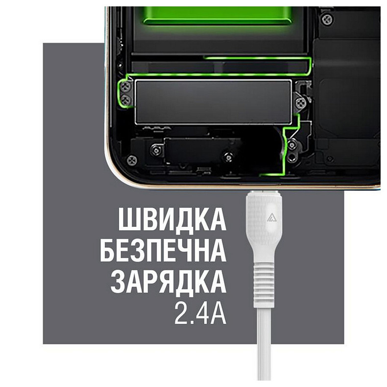 Кабель ACCLAB AL-CBCOLOR-L1WT USB-Lightning 1.2м White (1283126518225)