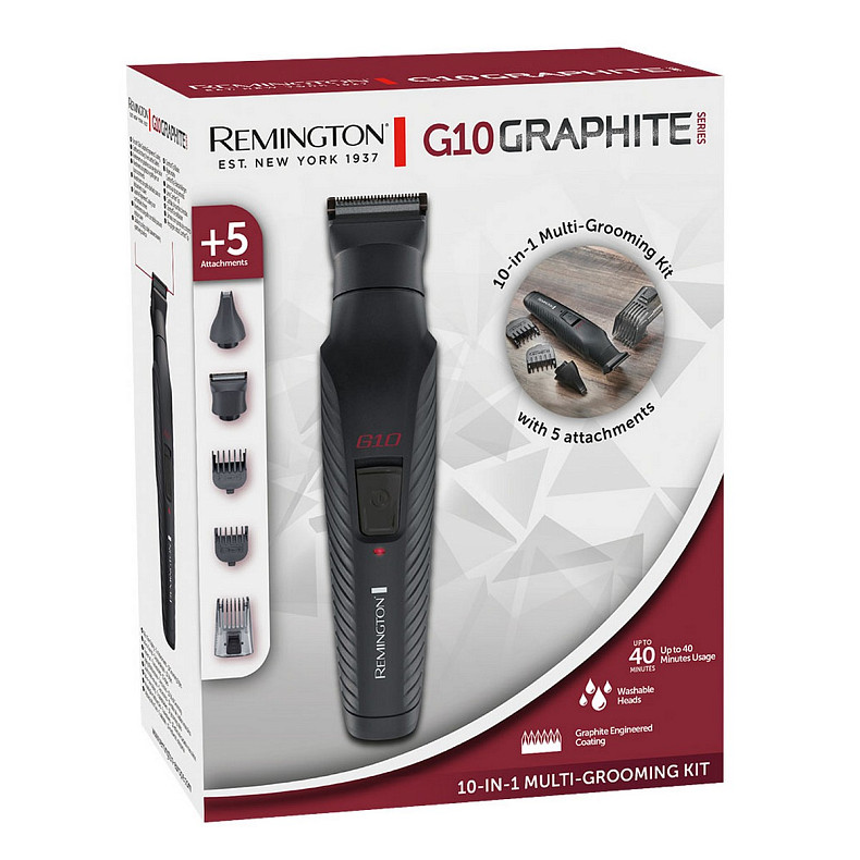 Набор для стрижки Remington Graphite, для головы, усов, бороды, носа и тела, акум., насадок-5, черный