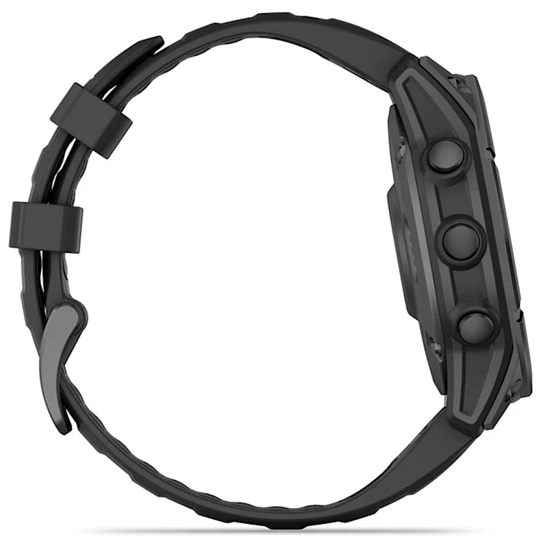 Спортивные часы GARMIN Fenix E 47mm AMOLED Slate Gray with Black Silicone Band