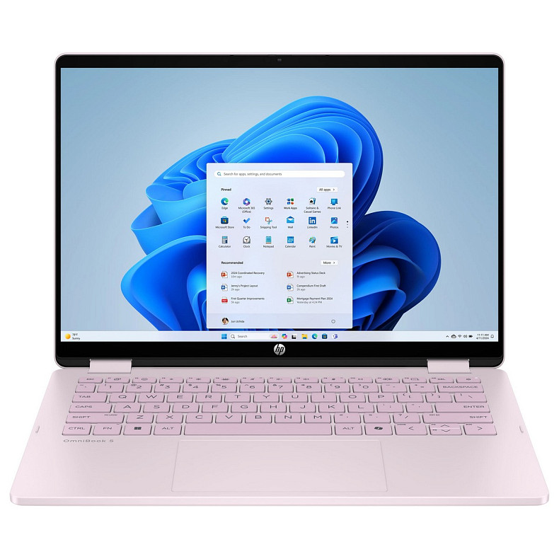 Ноутбук HP OmniBook 5 Flip x360 14" WUXGA IPS Touch, Intel 7-150U, 24GB, F1TB, UMA, Win11, рожевий