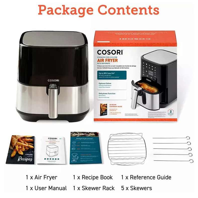 Мультипечь Cosori Stainless steel with dehydrate 5.5-Litre CP258-AF-DEU