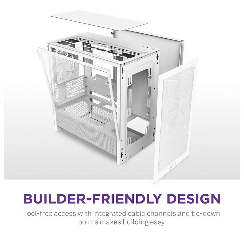 Корпус NZXT H3 Flow White без БП (CC-H31FW-01)