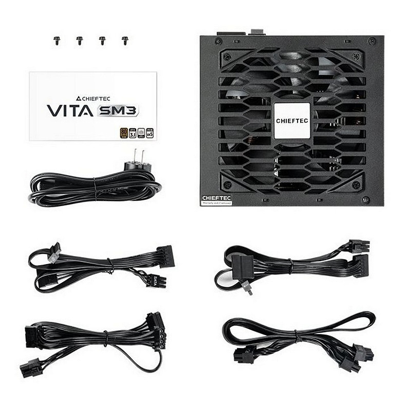 Блок питания CHIEFTEC Vita SM3 (750W), >85%, 80+ Bronze, 120мм, 1xMB 24pin(20+4), 2xCPU 8pin(4+4),