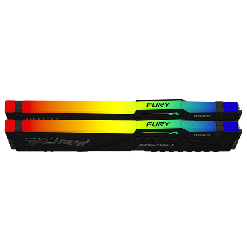ОЗУ Kingston 64GB DDR5 6400MHz Fury Beast RGB 2x 32 KF564C32BBAK2-64